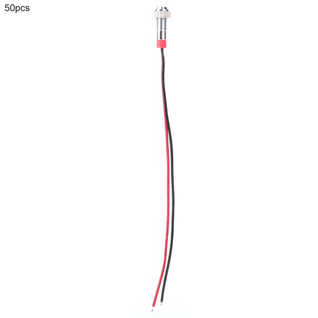 50 piezas IP65 impermeable BEM-6C indicador de luz LED de advertencia de metal de alta calidad 6 mm (rojo 24 V)