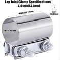 thumbnail image 4 of 2.5" Lap Joint Exhaust Band Clamp, Heavy-duty Exhaust Clamps for Mufflers and Pipes, Stainless Steel Seal Clamp Sleeve for Exhaust Repair, 4 of 7
