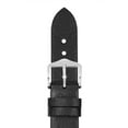 thumbnail image 4 of Hirsch Bagnore Retro-Style Leather Watch Strap - Black - L - 21mm - Shiny Silver Buckle - Retro-Styled Calf Leather Band, 4 of 9