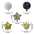 thumbnail image 3 of Efavormart Set Of 6 | Gold/Black Marble Mylar Foil Party Balloon Set, Star, Round And Crown Balloon Bouquet With Ribbon, Party Decorations, 3 of 10