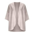 thumbnail image 4 of BODOAO Women's Beach Kimono Coverup Sheer Chiffon Cover Ups, Casual Loose Open Front Cardigan Tops Women Chiffon Cardigan 3/4 Sleeve Chiffon Lightweight Summer Blouse Tops Beach Cover Up Khaki Xxl, 4 of 5