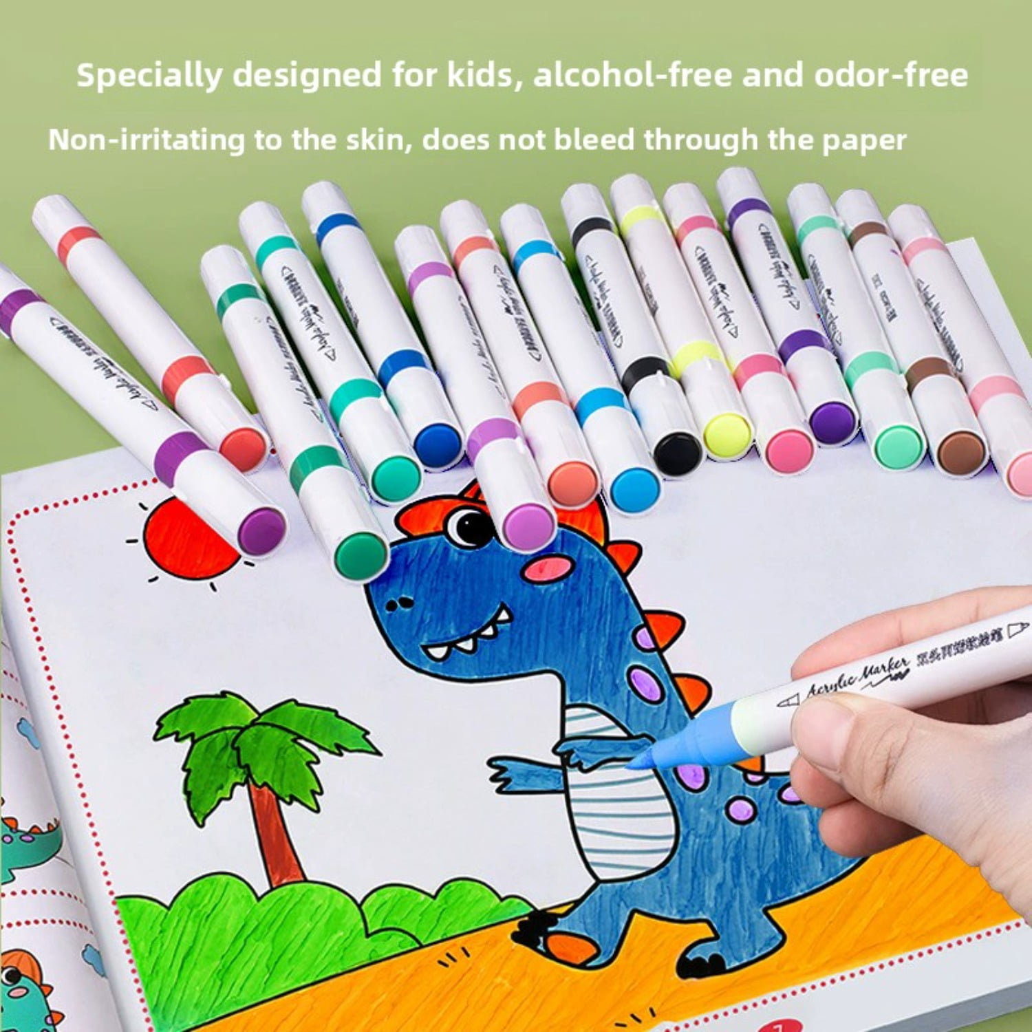 12-48 Colors Double Sided Marker Pens Set Water Based Washable Ink Art Drawing Supplies Highlighter Sketch Brush Pen