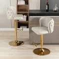 thumbnail image 2 of Swivel Bar Stools Set of 2, PU Leather Bar Stools with Back, 25"-33" Counter Height to Bar Height Adjustable Stool Chairs, for Kitchen Island Pub Dining Room (2Pcs, White Beige), 2 of 6