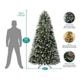 thumbnail image 2 of Naomi Home 9ft Snow Flocked Christmas Tree with Lights, Realistic Spruce Christmas Tree with Pine Cones, Berries, Foot Pedal, 2128 Branch Tips, 900 Warm Lights and Metal Stand, Pre Lit Christmas Tree, 2 of 8