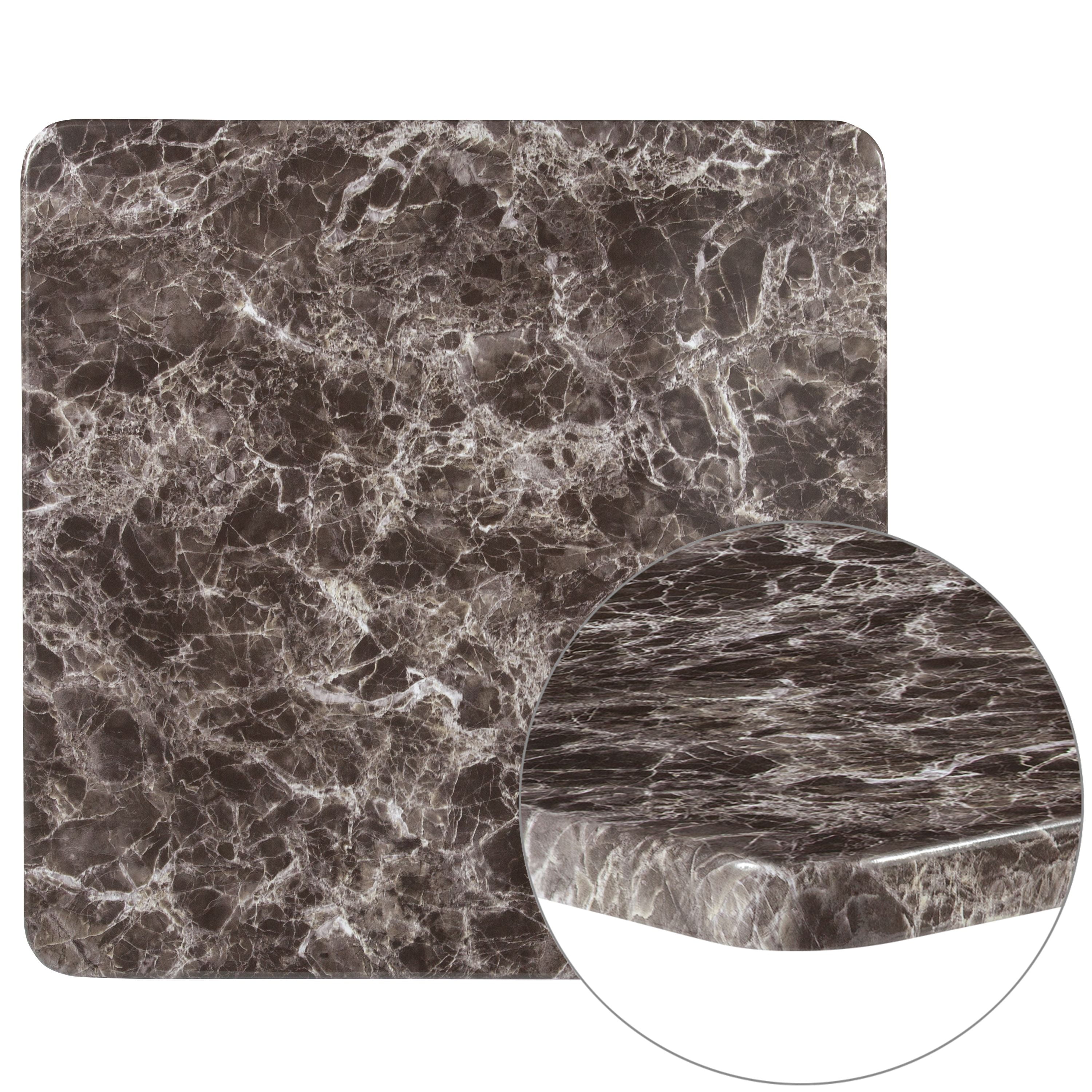 Flash Furniture 30" Square Gray Marble Laminate Table Top