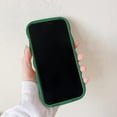 thumbnail image 3 of Compatible with iPhone 11 Case,Cute Curly Wave Frame Design Circle Camera Protection,Soft Slim Silicone Aesthetic Cool Case for Women and Girls-Dark Green, 3 of 11