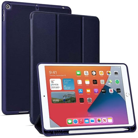 Ipad 8th Generation Case With Pencil Holder, Cover Compatible For Ipad 10.2  Inch (2021/2020/2019 Model, 9/8/7 Generation) Shockproof Smart Shell With