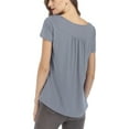 thumbnail image 2 of Innerwin T Shirt Solid Color Women Tops Summer Short Sleeve Fashion Tee Gray XXL, 2 of 4