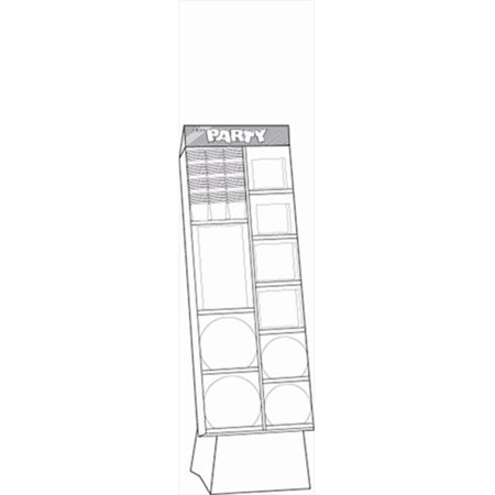 Unique Industries 34484 Paperware Floor L Display Assorted in Pretty Purpupe