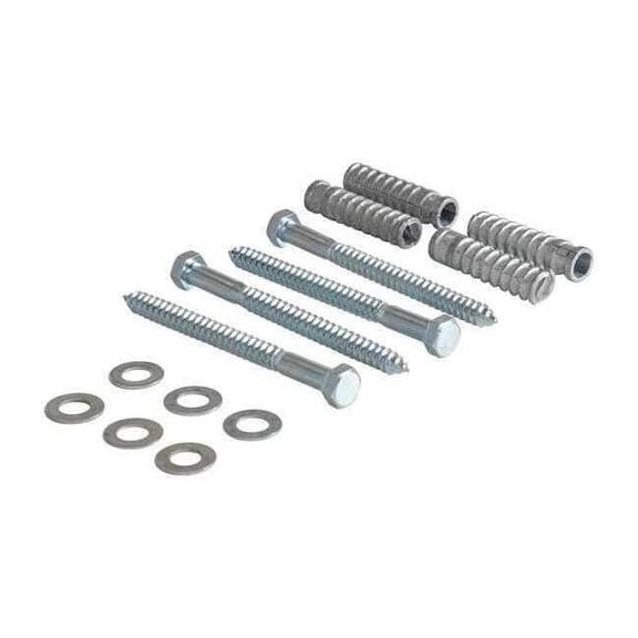 Vestil, Steel Q195 concrete car stop hardware kit 4 pack, Length 0.75 in, Height 6.375 in, Material Steel, Model# CS-33-KIT-4