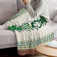 thumbnail image 5 of Throw Blanket Fleece Throw Blanket 50x60in, St. Patrick Botanical Clovers Leaves Soft Lightweight Bed Blankets Shamrock Wooden Plank Fuzzy Couch Blankets for All Season, 5 of 9