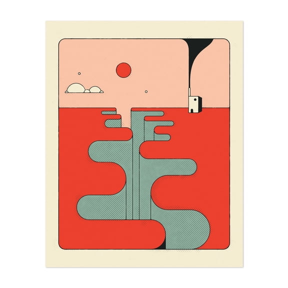 Limbo (7) - Illustration Abstract Geometric Minimalist Surrealism Modern Art Bauhaus Mid-Century Modern Unframed Wall Art Print 6 x 8 inches