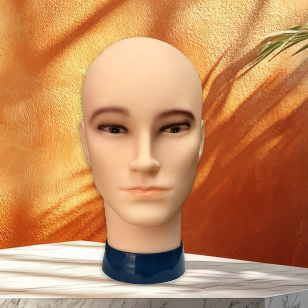 Osdhezcn Male Bald Mannequin Head Man Bald Wig Head Training Head Model for Hair Salons