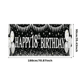 thumbnail image 6 of Black and White Themed 18th Birthday Backdrop Banner with Balloon Star Elements Party Decoration for Photography Props Birthday Party Decor Background Supplies, 6 of 8