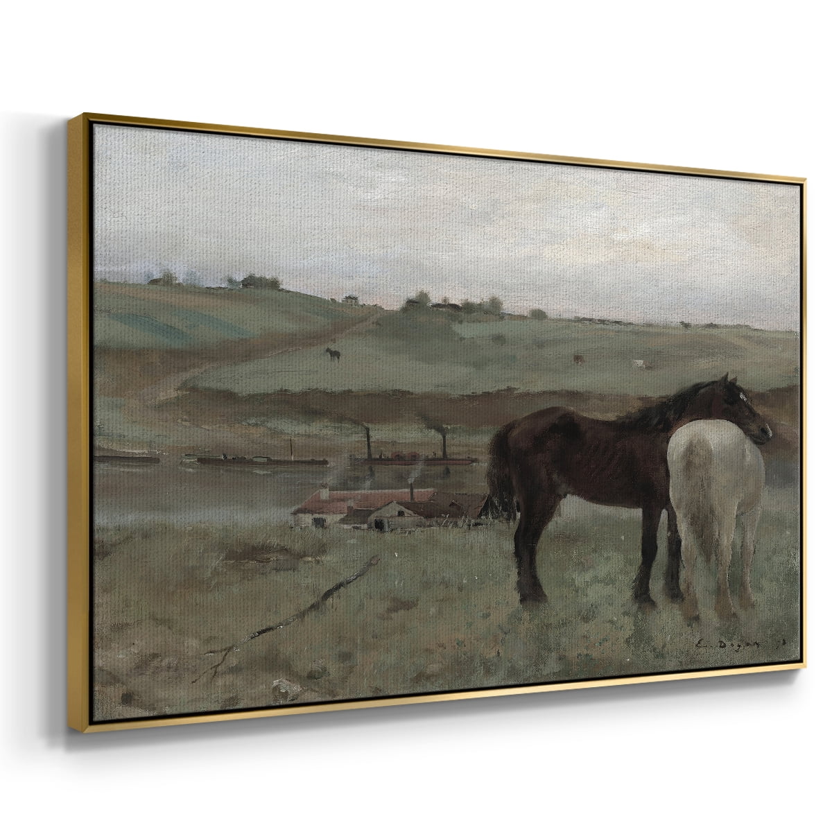 Vintage Animal Print-XXI By Wexford Home Framed in Gold Wood Gallery Wrapped Canvas 27 in. x 41 in.