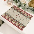 thumbnail image 4 of Uutvery Christmas Themed Placemats Heat Insulated Table Mats for Farmhouse Winter Christmas Xmas Holiday Home Kitchen Table Decorations，19.68x12.99 Inches, 4 of 6