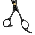 thumbnail image 5 of Tijeras para el cabello, 9 Uds., juegos profesionales de tijeras para cortar el cabello de oro negro, suministros de tijeras de peluquero de acero inoxidable, tijeras rectas, 5 of 5