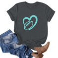 thumbnail image 1 of Blouses pour Femmes Mode Féminine Imprimé Manches Courtes Blouse Amusante Col Rond T-Shirt Hauts, 1 of 1