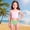 Light Green, variant on Girls Swimwear Cute Solid Triangle Swim Bottom with Irregular Side Design Light Green 3-4 Years