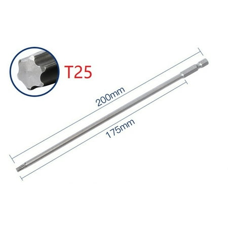 

1/6pc 200mm Magnetic Torx Screwdriver Bit S2 alloy steel T10 T15 T20 T25 T27 T30