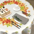 thumbnail image 6 of Watercolor Fall Tablecloth Round 60 inch - Autumn Leaf Table Cloth Colorful Fallen Maple Leaves Circle Tablecloths Thanksgiving Holiday Table Covers for Home Kitchen Patio, 6 of 6