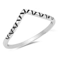 thumbnail image 1 of Criss Cross Etched V Shape Chevron Thumb Ring Sterling Silver Band 925 Jewelry Female Male Size 4, 1 of 4