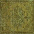 thumbnail image 1 of Ahgly Company Machine Washable Indoor Square Oriental Turquoise Blue Industrial Area Rugs, 7' Square, 1 of 4