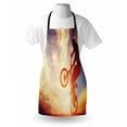 thumbnail image 3 of Modern Apron Dynamic Man on the Bike Performing Silhouette under Hazy Sunlights Hobby Image Print, Unisex Kitchen Bib Apron with Adjustable Neck for Cooking Baking Gardening, Multicolor, by Ambesonne, 3 of 3