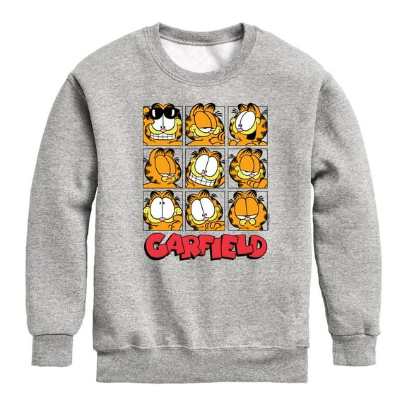 Garfield - Faces Grid - Toddler And Youth Crewneck Fleece Sweatshirt