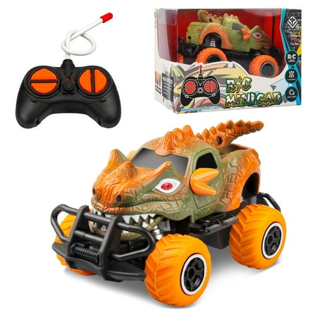 Dinosaur Toys for Kids 3-5,Monster Trucks for Boys,Toys for 3 4 5 6 Year Old Boys,4-Channel Off-Road RC Car,1/43 Scale Remote Control Car for Girls 3-6,Toddlers Gifts for 3 4 5 6 Year Old Boys
