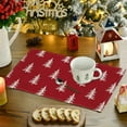 thumbnail image 5 of Bwiyojiz Home Decor Christmas Linen Placemat Washable Stain-counteractive Insulation Table Mat Red Print Decoration Holiday, Gifts for Mom, Red, 5 of 6