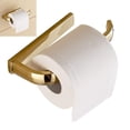 thumbnail image 1 of Portarrollos De Papel Higiénico Medio Abierto, Material De Latón Montado En La Pared Conveniente Portarrollos De Un Solo Riel Para Papel Higiénico, Dorado, 1 of 5