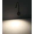 thumbnail image 2 of Lámpara de lectura negra, lámpara de cuello de cisne flexible LED de 3 W, 3000 K, luz de lectura de pared de 240 V con interruptor para dormitorios, salas de estar y salas de estar interiores., 2 of 5