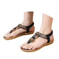 thumbnail image 3 of TrendOFT Sandales pour Femmes avec Semelle Intérieure Bohème pour Tenue Décontractée Style String Parfait pour Sorties d'Été Paire avec Robes Ou Jeans pour Style Sans Effort Sandale Plateforme Femme Noir 39, 3 of 9