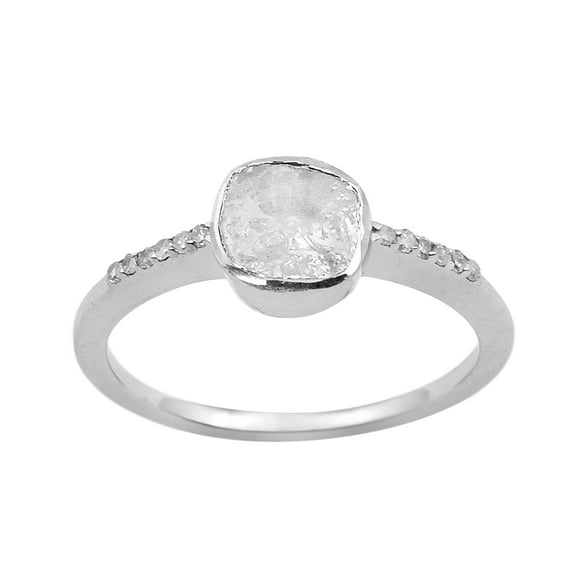 Mooneye 0.25 CTW Natural Diamond Polki Solitaire Women Gifts Ring 925 Sterling Silver Women Jewelry