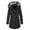 Black, variant on Women's Fashion Drawstring Hoodie Coat - Winter Warm Inside Padded Jacket Winter Coat Slim Zipper Hooded Jackets for Women Black XXL