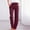 Wine, variant on Odbmxy Womens Pants Plus Size Cotton Linen Straight-Leg Long Women's Trousers Casual Elastic Waist Brown Loose Button Pants,S