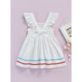 thumbnail image 4 of Franhais Toddler Girls Casual Dress, Back Tie-up Bowknot Contrast Color Rainbow Printed Dresses, 4 of 9