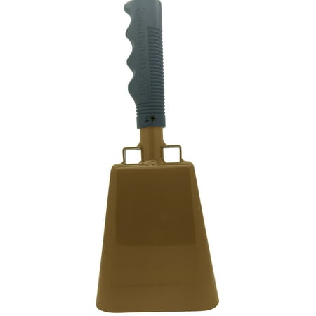 9.6 inch Gold Bell Black Handle Cowbell with Stick Grip Handle Used for Cheering at Sporting Events - Cow Bell by Stewart Tradingâ?¢