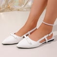 thumbnail image 7 of Hurxie Women's Kitten Heels Pointed Toe Slingback Dress Pumps Shoes White, 7 of 7