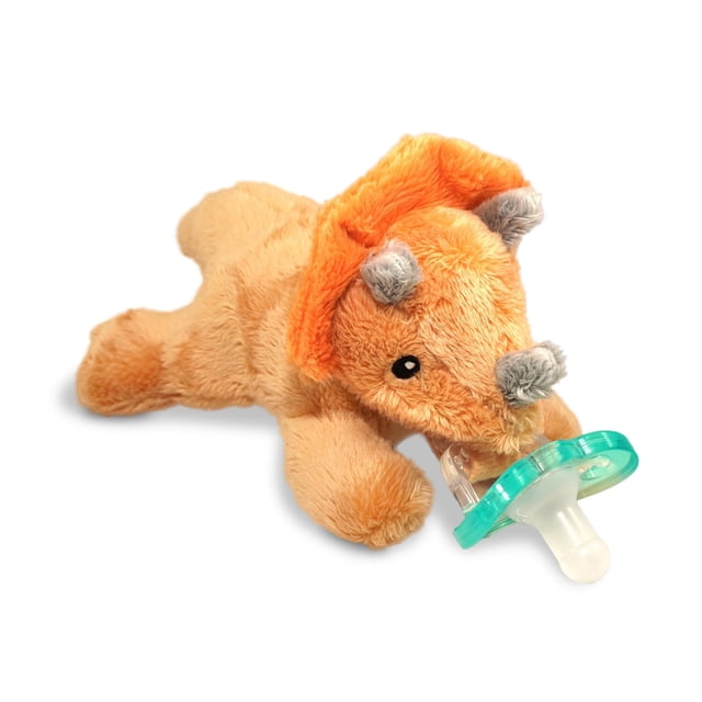 Soporte para chupetes con forma de animal de peluche RAZBABY RazBuddy Triceratops