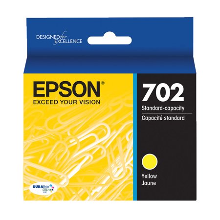 Epson 702 Standard-capacity Yellow Ink Cartridge works with WF-3720, WF-3730, WF-3733