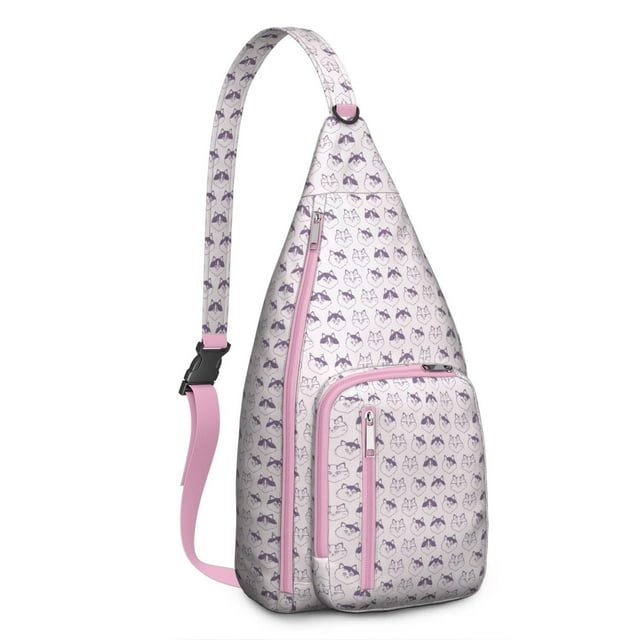 Pet Lover's Vintage Cat Sling Bag - Floral Cat Design Shoulder Backpack (Organized Multi-Pocket, Stylish & Functional)