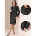thumbnail image 2 of DARING DIVA 2Pcs Women's Sleeveless Dress Notched Lapel Blazer Suit Set XS Black, 2 of 5