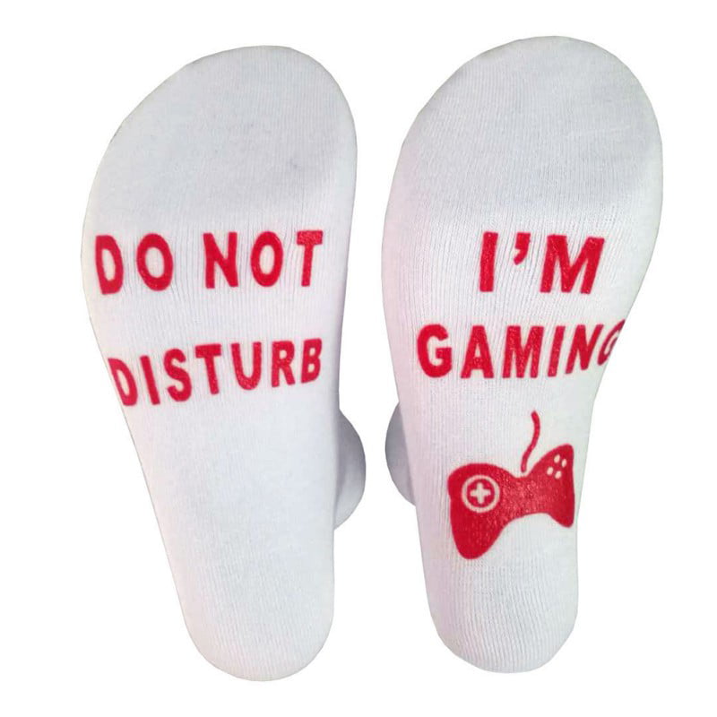 Unisex Novelty Funny Sport Socks DO NOT DISTURB/ I'M GAMING Xmas Gamer Gift Hot 