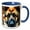 Blue/White, variant on 3drose, Cool German Shepherd Dog Face. Family Friendly Digital Art Gift, 15oz Two-tone Black Mug