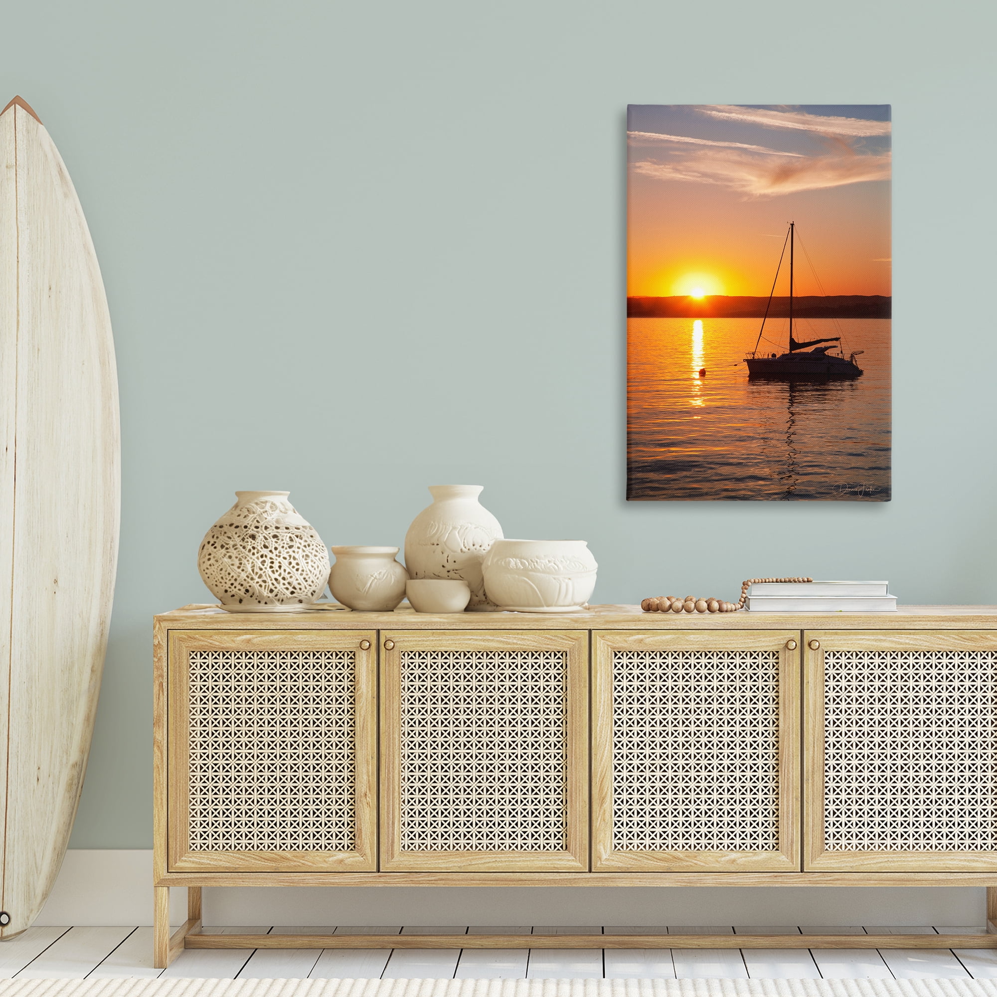 Stupell Industries Boat Ride at Sunset Landscape Photography Gallery Wrapped Canvas Art Print Wall Art, 30 x 45
