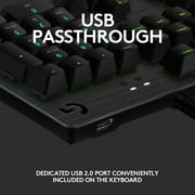 Logitech G512 RGB Mechanical Gaming Keyboard, GX Blue Clicky, USB Passthrough, Black