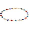 thumbnail image 1 of ORUYROP 18k Gold Plated Evil Eye Anklet Bracelet-Made In Brazil, 1 of 3