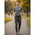thumbnail image 5 of Men's Running Pants Lightweight Joggers Athletic Pants with Zipper Pockets Irongray XL, 5 of 6